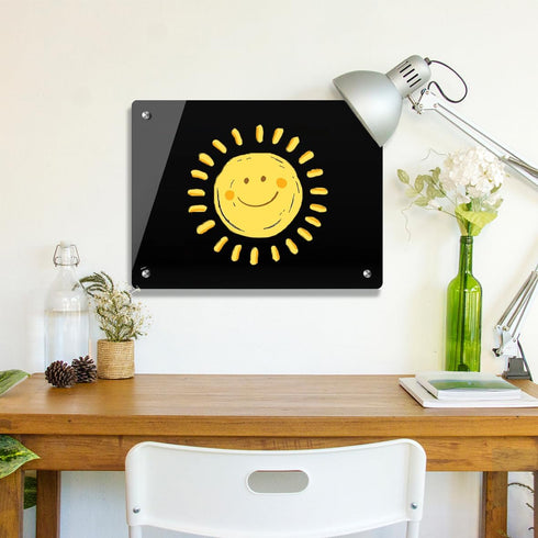 Okydoky 12" x 16" Black Glass Dry Erase Whiteboard - Frameless for Home, School, Office
