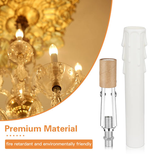 Helunsi 6 Sets E12 Chandelier Socket, Candelabra Socket Replacement, Adjustable Height Chandelier Light Socket