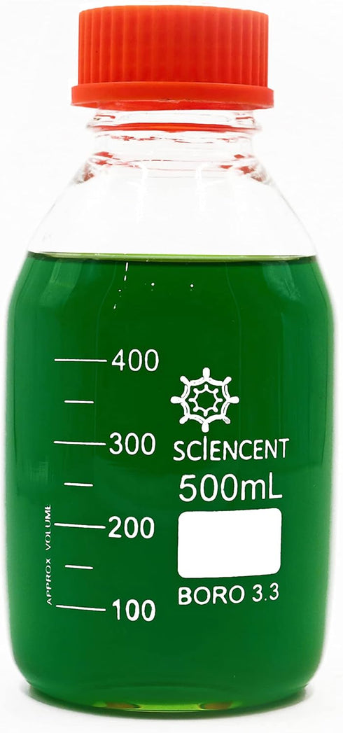 500ml Leak Proof Media Bottle, Super Thick Graduated with GL45 Screw Cap