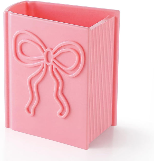 ForraFun 3D Printed Book Shaped Bookmark Holder Book Lover Gift Pink Bow Bookmark