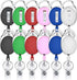 Viaky 12 Pack Retractable Badge Holders with Carabiner Reel Clips, Belt Clip, Key Ring for ID Cards, 6 Colors