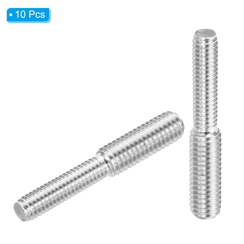 PATIKIL M4x15mm to M5x15mm Double End Threaded Stud Screw Bolt, 10 Pack Stainless Steel Rod Bolts for Furniture