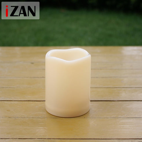 Set 1 3x4 inch iZAN of Outdoor Flameless LED Candle with Timer - Waterproof Plastic Flickering Battery Operated LED