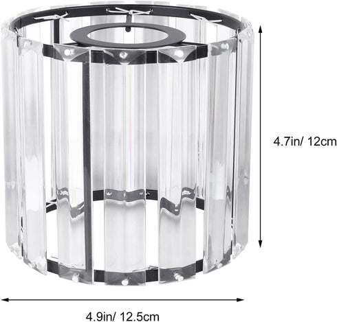 Drum Lampshades Crystal Lamp Shade Clear Glass Shade Cylinder Shaped Replacement Modern Ceiling Light Cover for Pendant