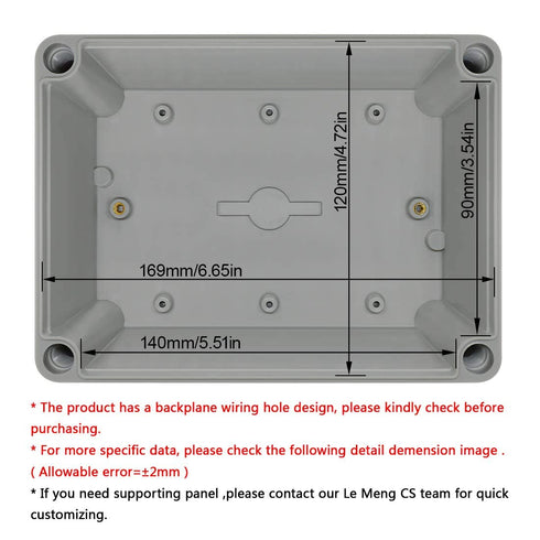 LeMotech Junction Box, IP67 Waterproof Dustproof ABS Plastic Project Box, Gray, 6.9 x 4.9 x 3.9 inch (175 x 125 x 100