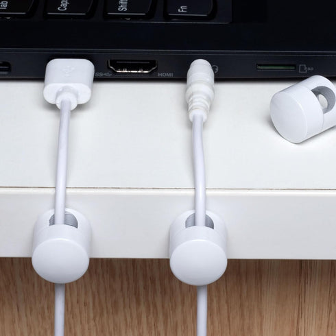 CustomyLife 2pcs 2-in-1 Cable Anchors for Desk, Adhesive Metal Cord Organizers, Adjustable Cord Clips Charger Cable