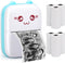 Portable Printer, Mini Pocket Wireless Bluetooth Thermal Printer with 6 Rolls Printing Paper for Android iOS, Blue