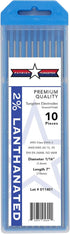 2% Lanthanated TIG Welding Tungsten Electrodes, 1/16 x 7 , 10-Pack