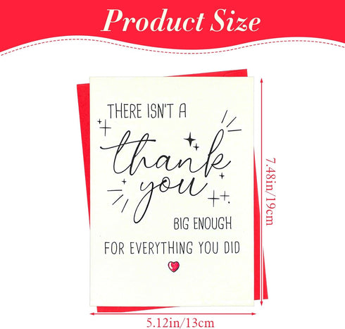KFHENSOMR 2Pcs Funny Thank You Card with Red Envelope, Appreciation Greeting Card for Friends, Teacher, Boss, Him