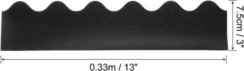 PATIKIL 3" x 13" Bulletin Board Border, 60 Pack Scalloped Trim Strips Wall Decor for Locker Classroom Cork Poster Black Board White Chalkboard, Shine Black by PATIKIL