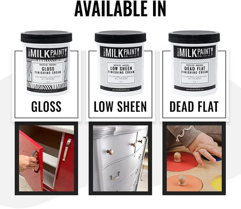 8 oz, Real Milk Paint, Finishing Cream Paint Sealer Topcoat Gloss Use over Milk Paint, Kitchen Cabinets, Furniture