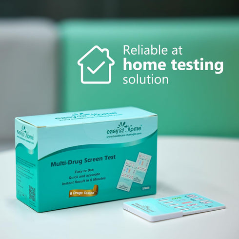 Easy@Home Urine Test Kit: Instant Result Home Use Qucik Screen 5 Panel Kit -#EDOAP-754 12 Pack