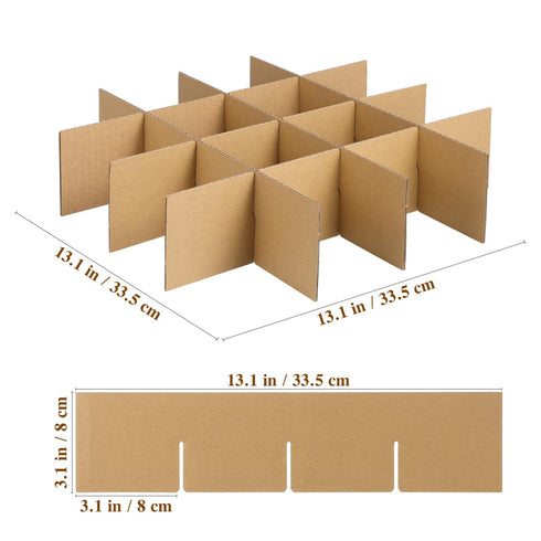 Packing 13.19 3.15 Inches Cardboard Box Dividers for Moving Boxes Glassware and Dish Boxes Inserts X for Safe Transport