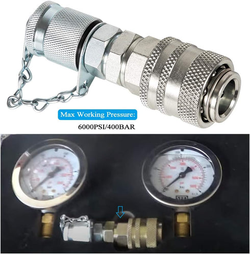 Hydraulic Pressure Test Coupling Kit for Parker PD Series Coupler, Caterpillar, John Deere Excavator Machinery