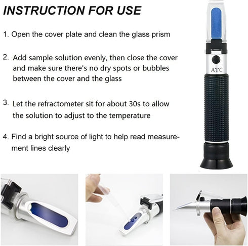 VGVGV 3 1 0-25% 0-40% Brix Refractometer, in Handheld Refractometers Brix & Alcohol Refractometer Vol Brix ATC Wine