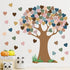 Boho Classroom Tree Bulletin Board Set with Heart Shape Cutouts, Welcome Wall Decor for School