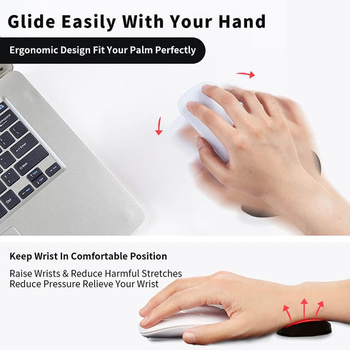 Ergonomic Mouse Wrist Rest Support, Smooth Palm Rest Pad for Easy Working and Gaming