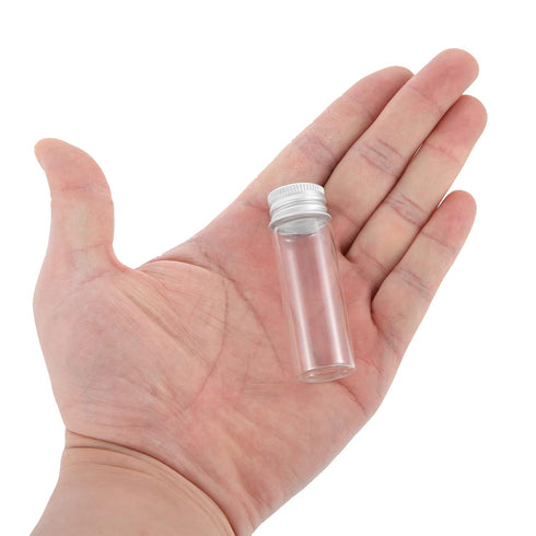 15ml Glass Vials with Screw Caps and Plastic Stoppers, Small Clear Liquid Sample Vial, Leak-Proof, 50PCS