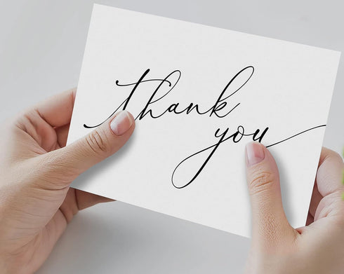 5 3.75 Inch 100-Pack, GIFTSFARM Thank You Cards with Kraft Envelopes & Stickers, x Minimalist Design, White