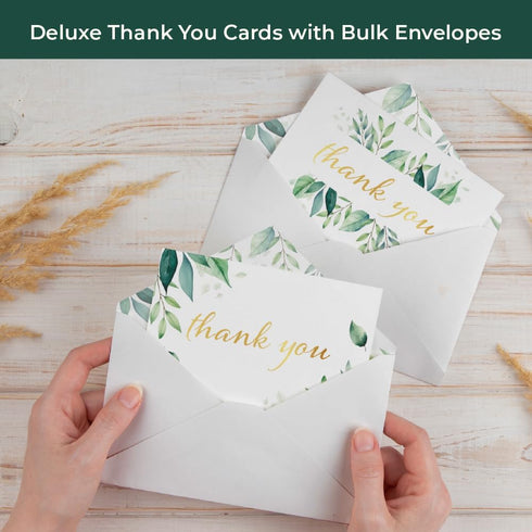 TORJO 100 Set Thank You Cards with Envelopes Includes Pen and Stickers Thank You Notes for Business, Clients, Weddings