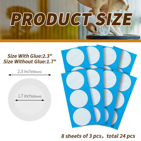 Synthetic Filter Paper Stickers 58 mm PTFE Filter Disc 0.3 µm Filter Paper for Mushroom Cultivation Wide Mouth Jar Lids