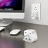 2 Pack US Travel Plug Adapter, Type B 3 Prong Grounded USA Wall Plug for EU, UK, AU, CN, JP, Asia, Italy, Brazil