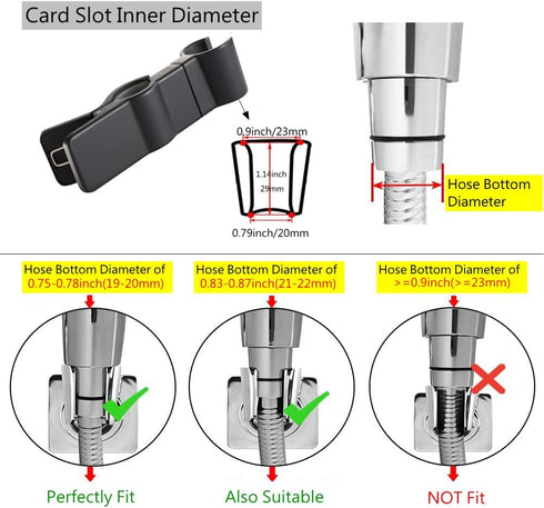 Fox Baby 18-25MM Adjustable Shower Head Holder for Slide Bar,Universal O.D, Rail Head Bracket Holder for Slide Bar