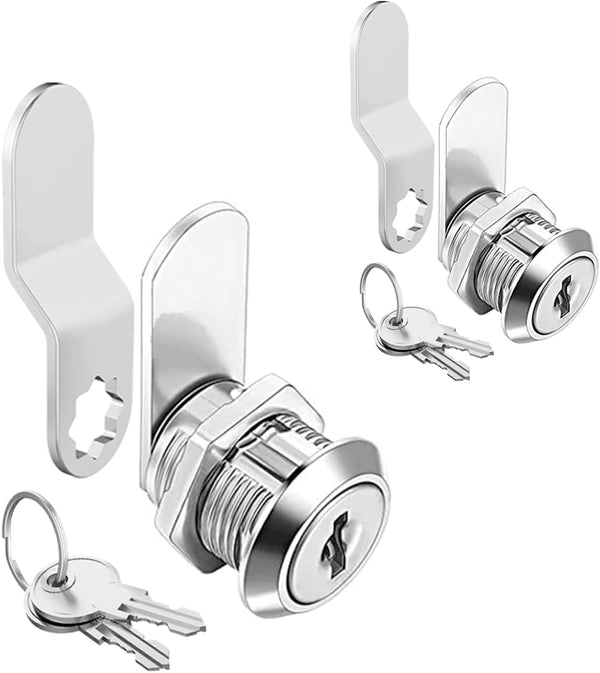 Cabinet Cam Locks Keyed Alike, 5/8'' Fits 3/8'' Max Door Thickness, Secure RV Storage Replacement Set, Zinc Alloy