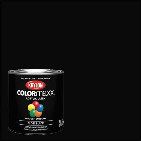 1/2 pt Krylon K05605007 Black COLORmaxx Paint & Primer - Gloss