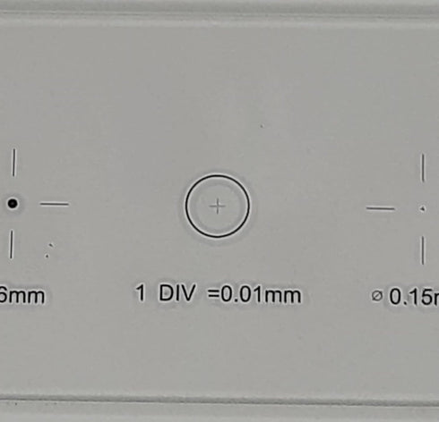 High Precision Ocular Micrometer, Microscope Stage Micrometer Calibration Slide with 5-Scales and 0.01mm