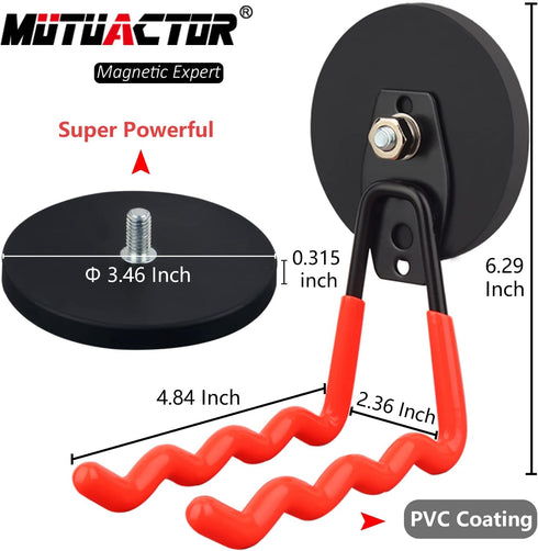 MUTUACTOR 2 Packs Large Heavy Duty Magnetic Hooks, Strong Storage Hooks for Hanging Tools and Utensils