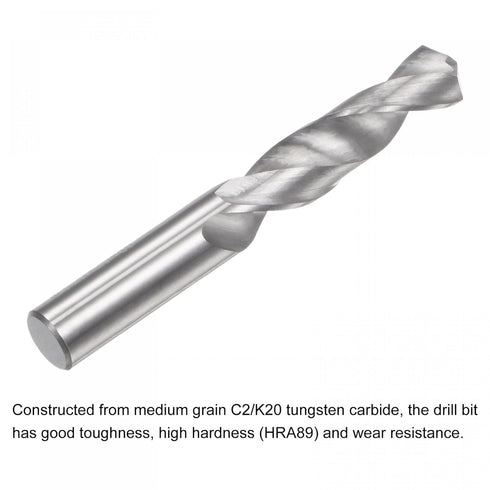 uxcell Solid Carbide Drill Bits: 5.9mm C2/K20 Tungsten Carbide Jobber Drill Bits for Metal