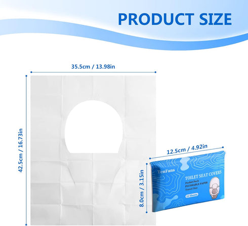 (60 pack), Toilet Seat Covers XL Flushable and Biodegradable Paper Cover Disposable for Adult and Kids Potty Training