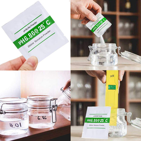 Nynelly 6.86,15pcs Only pH Meter Buffer Solution Powder for Precise and Easy for Precise pH Calibration Powder Solution