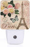 Jahiona LED Night Light Lamp with Smart Sensor Dusk to Dawn Sensor,Paris Flower