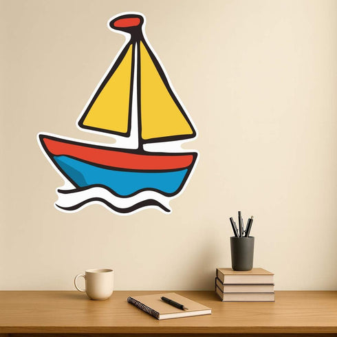 Azeeda (DW00172161) 'Sail Boat Toy' White Premium Vinyl Decal Sticker Waterproof, Durable & Easy to Apply - Ideal