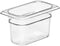 Cambro Camwear Food Pan, Plastic, 1/9 Size, 4" Deep, Clear, NSF, 6 Pieces/Unit