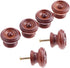 DubMag 6PCS (37x26mm) Wooden Door knobsDrawer knobs Farmhouse Style Wooden Knobs Wood Drawer Shoe Cabinet Bedside Table