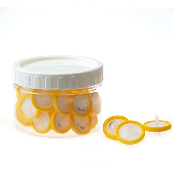 30 Pack Nylon Syringe Filters, Lab Filters with 0.45 um Pore Size, 25 mm Diameter