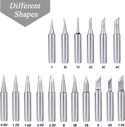 Mesee 17Pcs Soldering Iron Tips Kit, 900M Lead-Free Replacement Accessories for Various Solder Stations