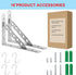 Gearmatte 10" 440 Lb Pack 2 (16") Heavy Duty Shelf Bracket, Stainless Steel L Bracket Shaped Solid Shelf Support Corner