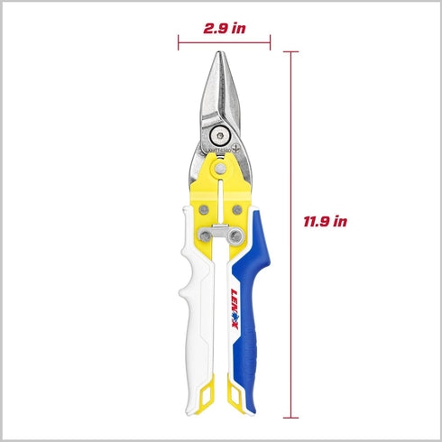 LENOX TOOLS Pliers, Straight Aviation Snips with Durable Grip (LXHT14340)