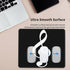 Music Note Black Mouse Pad for Desk, Non-Slip Rubber Base Square Gaming Mouse Mat for Home Office