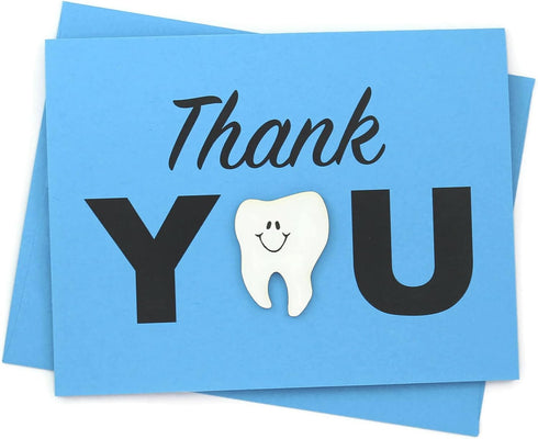 Embellish by Jackie Tooth Thank You Card for Dentists Pack of 10 | Handmade Dental