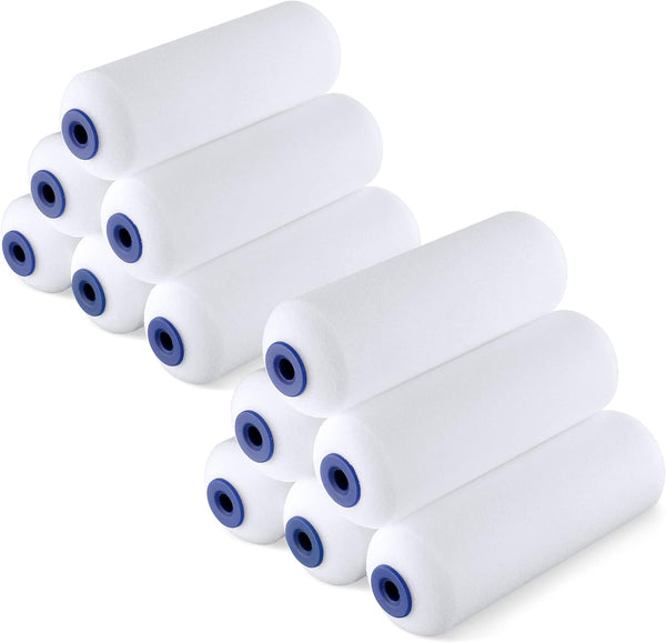 WORKPRO 12-Pack Foam Paint Roller Kit, 4 inch Mini Paint Roller for Painting Walls, Cabinets, Doors, Fences