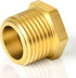 TAISHER 5PCS Brass Reducer Hex Bushing, 3/8" NPT Male x 1/4" NPT Female Adapter