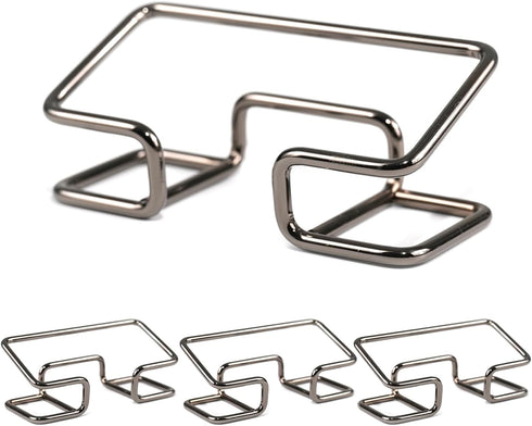 Desktop Business Card Holder, Metal Display Stand for Cards, 4 Pack Organizer for Desk, Black