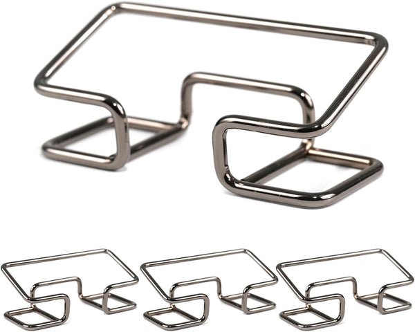 Desktop Business Card Holder, Metal Display Stand for Cards, 4 Pack Organizer for Desk, Black