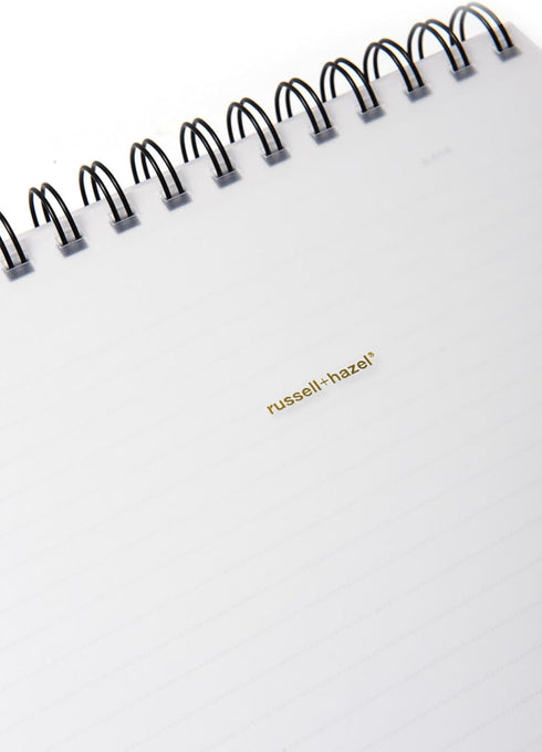 RUSSELL+HAZEL Spiral Memo Notebook, Office Supplies, 7.5” x 9”, 196 Lined Pages, White