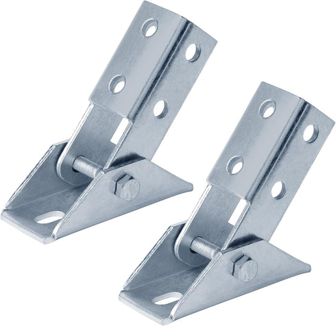 2 Pcs Adjustable Brace Fitting for 1/2" Bolt in 1-5/8" Strut Channel, 5mm Thickness, Electrogalvanized